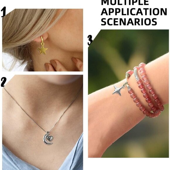 110 Pieces Sun and Moon Charms for Jewelry Making - Alloy Moon Pendants, Vintage - Picture 4 of 7